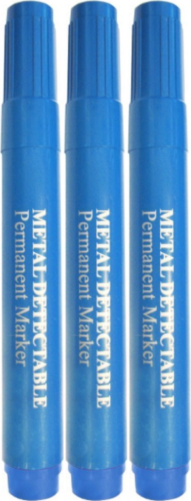 3x Marker permanentny wykrywalny Prohaccp, okrągła, obudowa kolor niebieski, wkład czarny