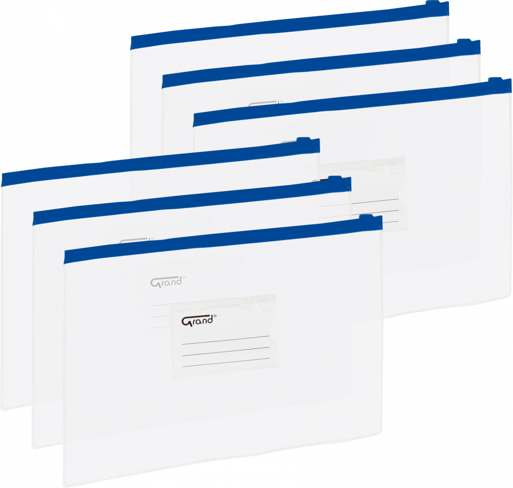 6x Koszulka z suwakiem Grand, A4, niebieski