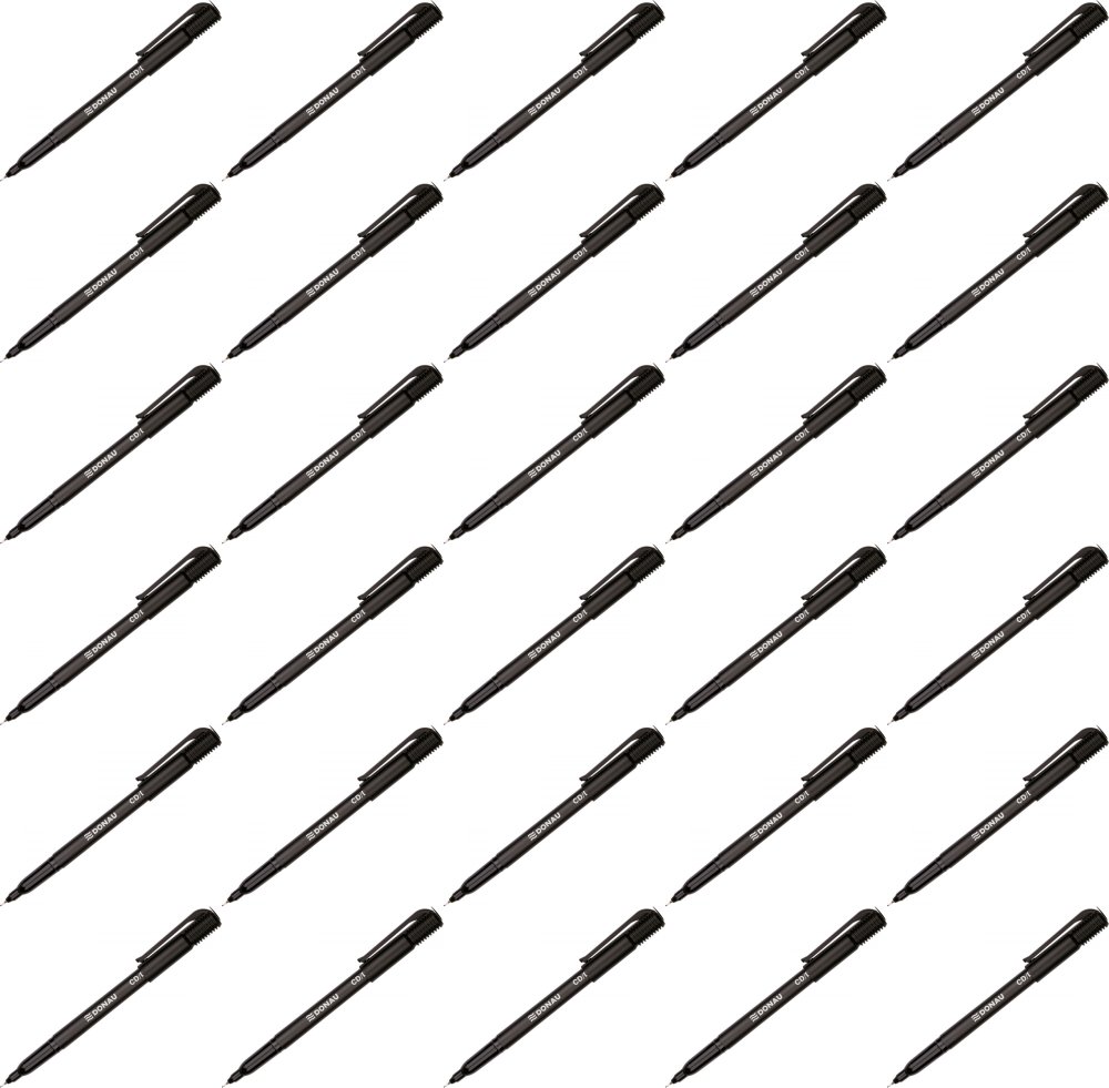 144x Marker do płyt CD i DVD Donau, okrągła, 0.5 mm, czarny