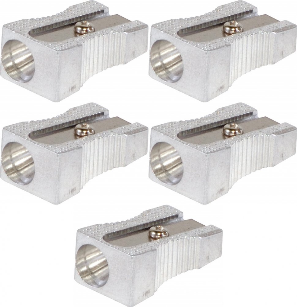 5x Temperówka Donau, aluminium, 1 otwór, srebrny