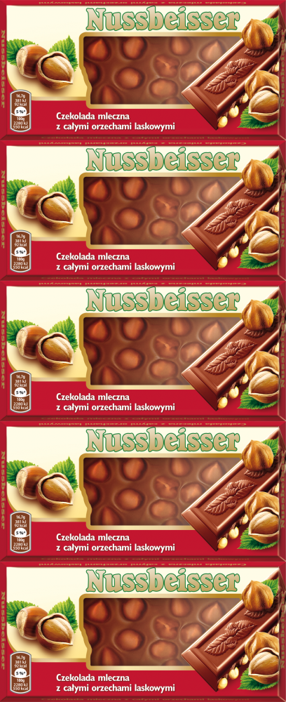 5x Nussbeisser czekolada mleczna Alpen Gold, 100g