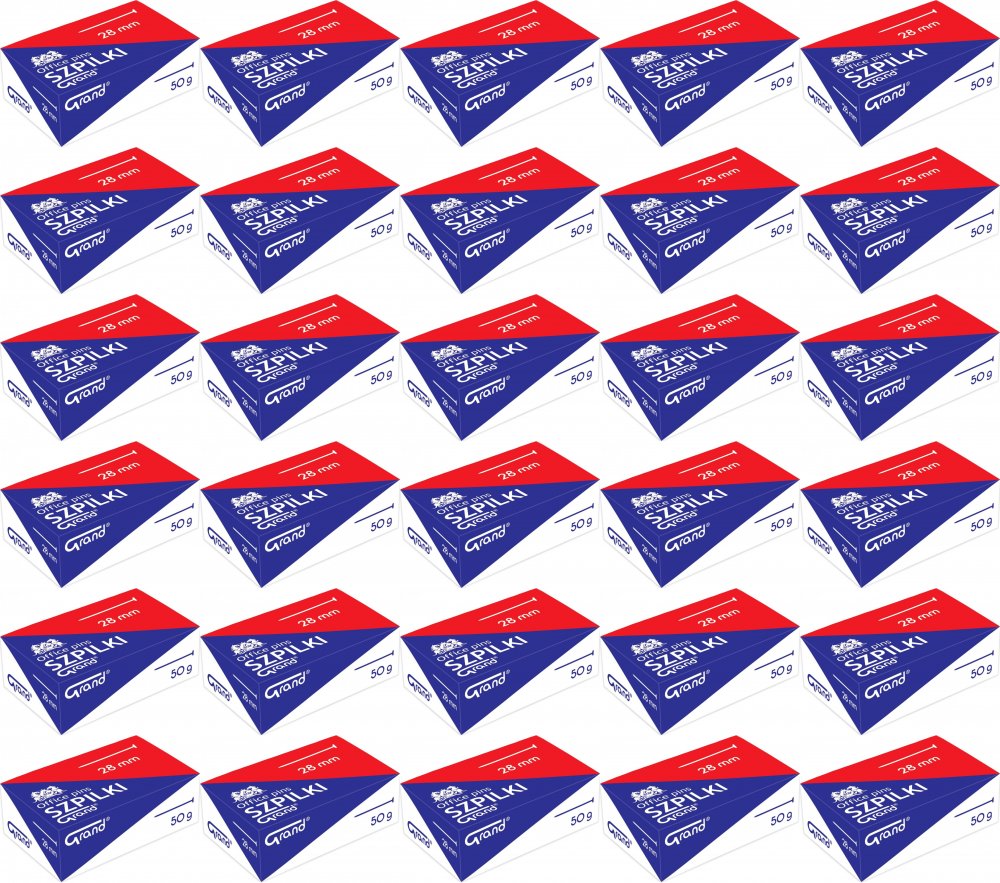 50x Szpilki Grand, 28mm, 50g, srebrny