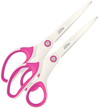 2x Nożyczki tytanowe Leitz, 20.5cm, biało-różowy