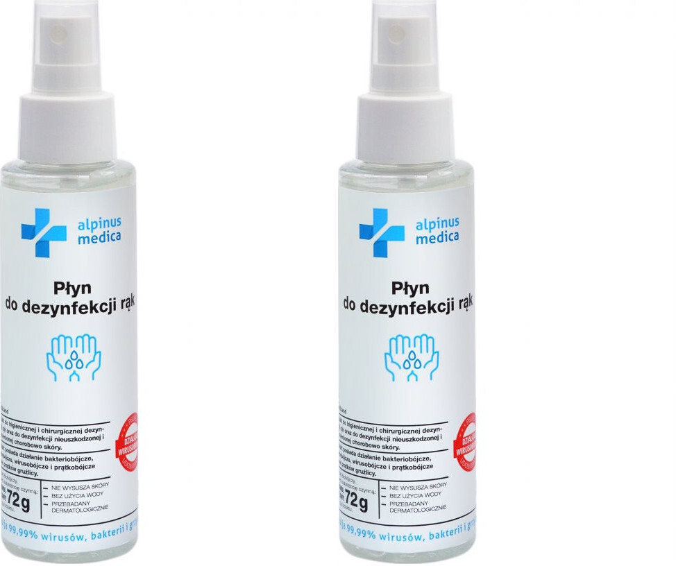 2x Płyn do dezynfekcji rąk Sterillhand, z rozpylaczem, 72% alk., 100ml