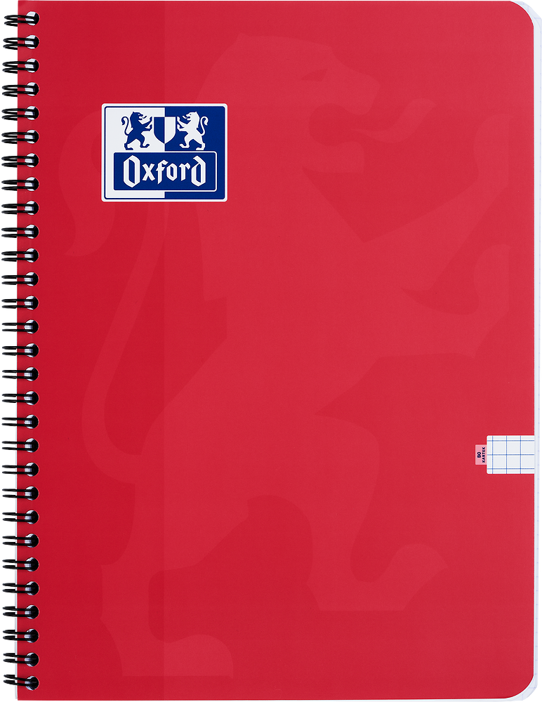 Kołonotatnik Oxford Esse, B5, w kratkę, 80 kartek, okładka kartonowa, mix kolorów