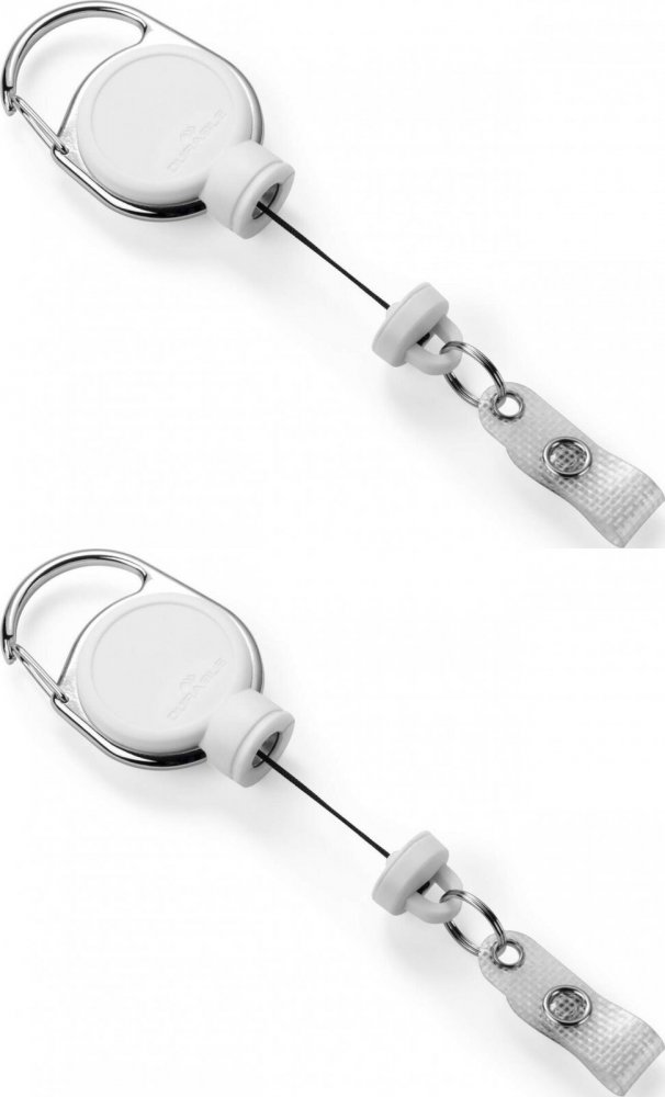 2x Mechanizm ściągający Durable Extra Strong, do kart identyfikacyjnych, 1 sztuka, biały