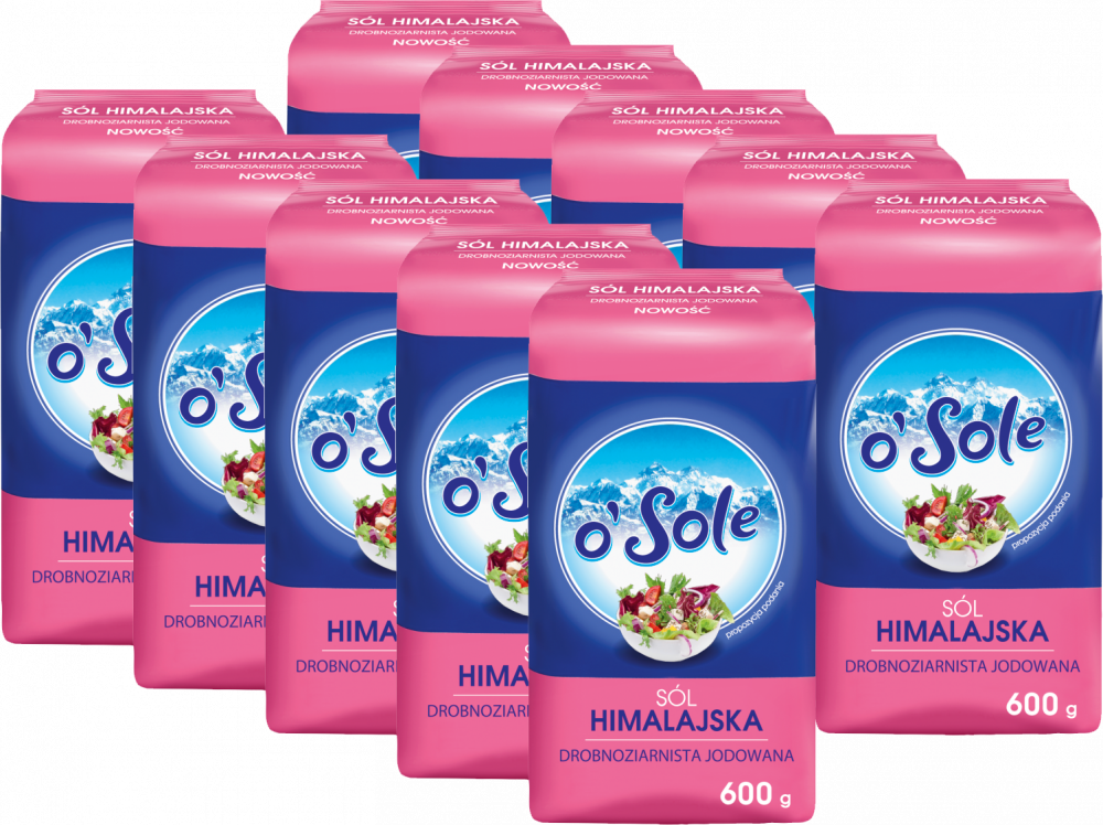 10x Sól Himalajska drobnoziarnista O'sole, 600g