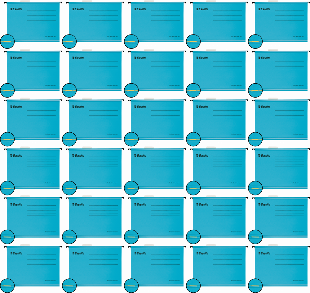 50x Teczka zawieszkowa kartonowa Esselte Classic, z wąsem skoroszytowym, A4, 330x245mm, 210g/m2, niebieski
