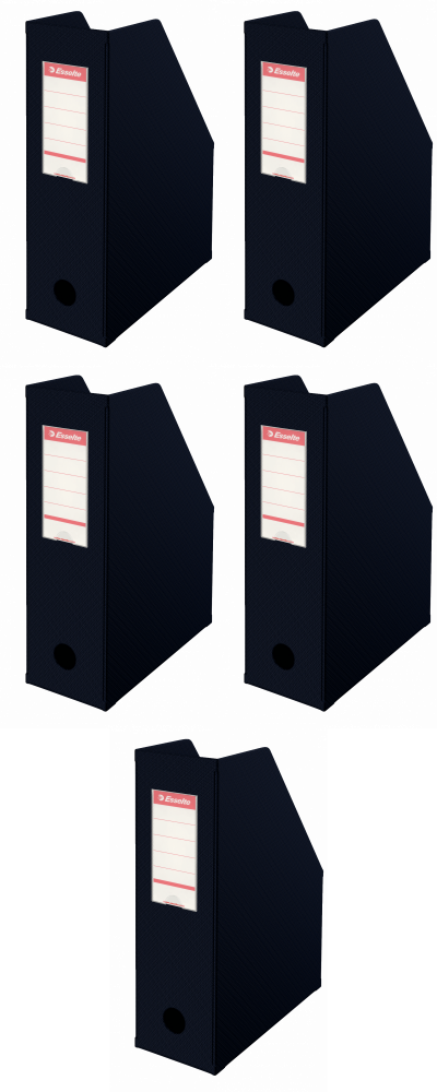 5x Organizer kartonowy na dokumenty Esselte Vivida, składany , A4, 70mm, do 700 kartek czarny