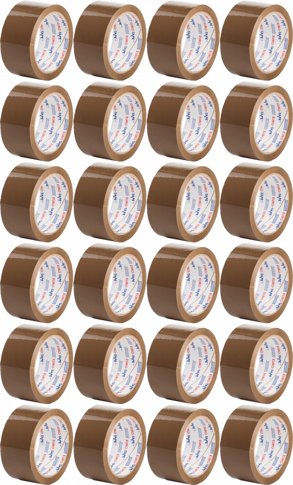 24x Taśma pakowa Dalpo Eurotape, Premium "Extra mocna", 50mm x 66m, brązowy