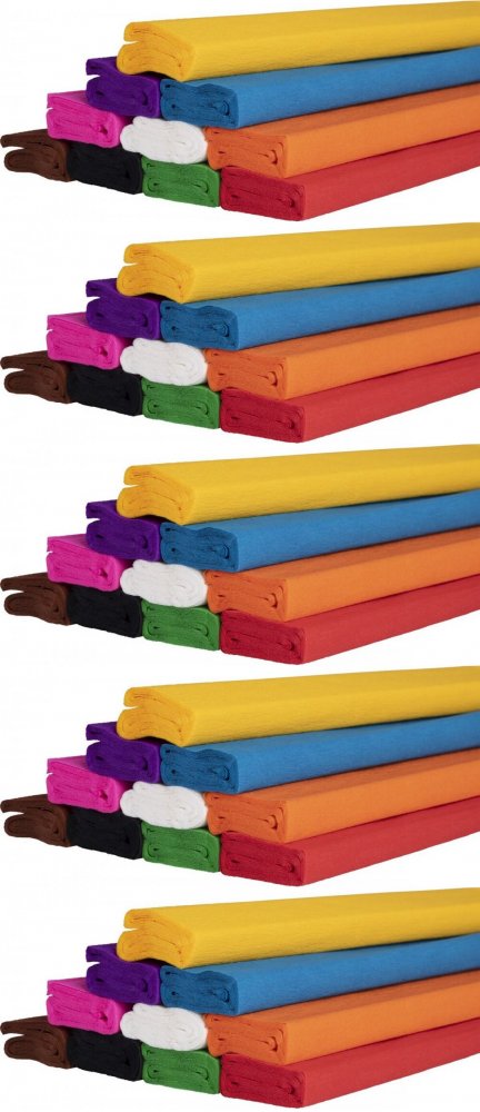 5x Bibuła marszczona Happy Color MIX A, 25x200cm, 10 sztuk, mix kolorów