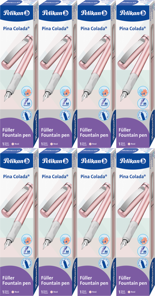 8x Pióro wieczne Pelikan Pina Colada, M, niebieski