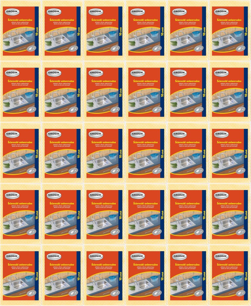 100x Ścierka Grosik, wiskoza, 50x34cm, 10 sztuk, mix kolorów