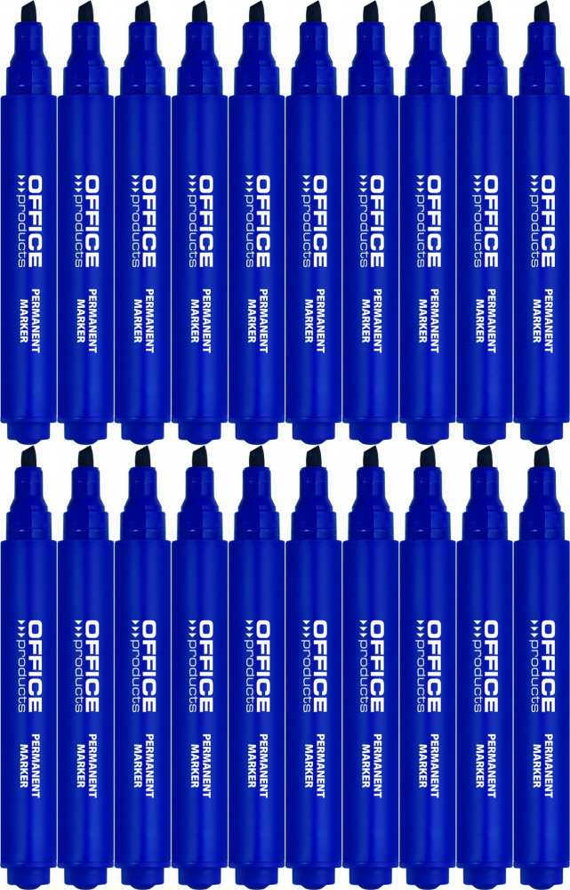 20x Marker permanentny Office Products, ścięta, 5mm, niebieski