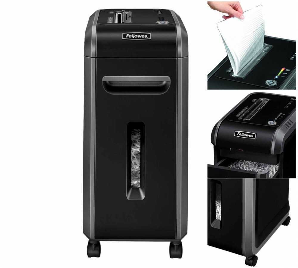 Niszczarka do papieru Fellowes 99Ci, ścinek 4x38 mm, 18 kartek, P-4/T-4/O-3 DIN, czarno-szary