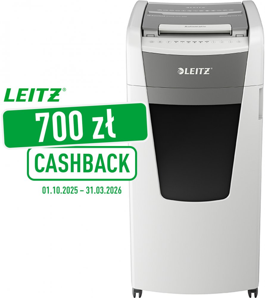 Niszczarka automatyczna Leitz IQ AutoFeed 600, konfetti 4x36mm, 600 kartek, P-4 DIN, biały