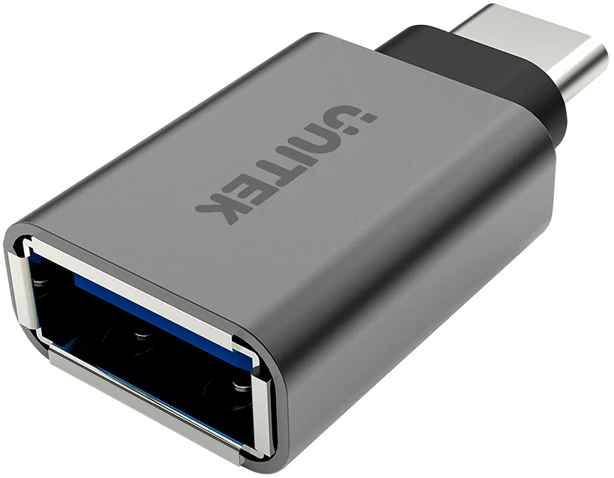 Adapter Unitek Y-A025CGY, USB TypC do USB (F), metaliczny szary