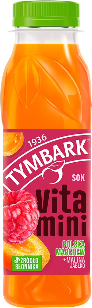 Sok Vitamini Tymbark, malina-marchew-jabłko, butelka PET, 0.3l