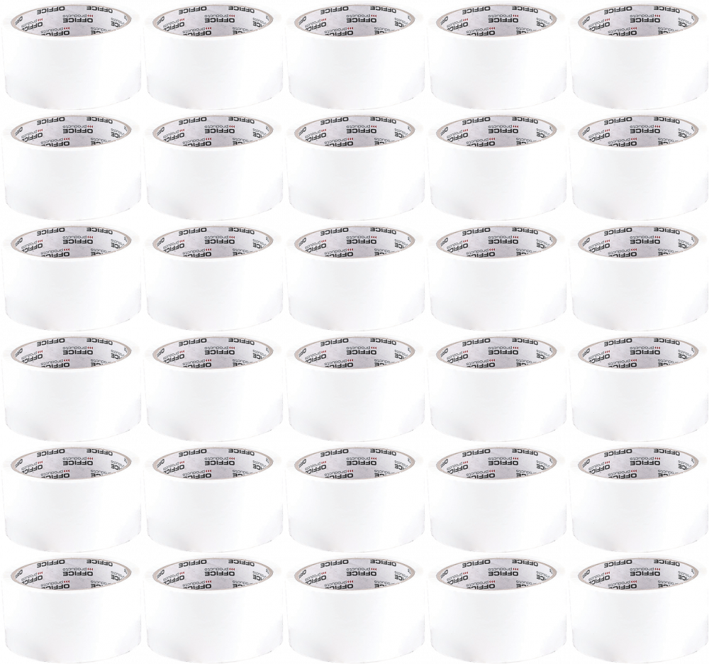 48x Taśma pakowa Office Products, akryl, 48mmx50yd, biały