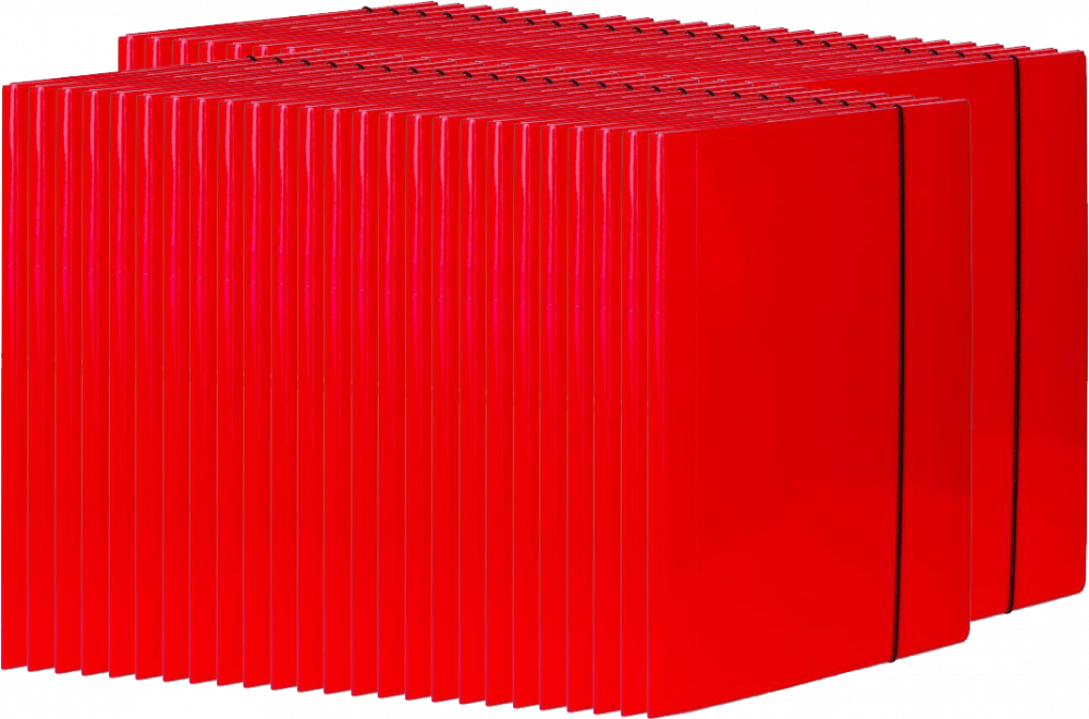 50x Teczka kartonowa z gumką VauPe Soft, A4, 450g/m2, 20mm, czerwony