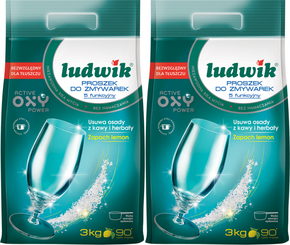 2x Proszek do zmywarek Ludwik, 5 funkcyjny, 3 kg