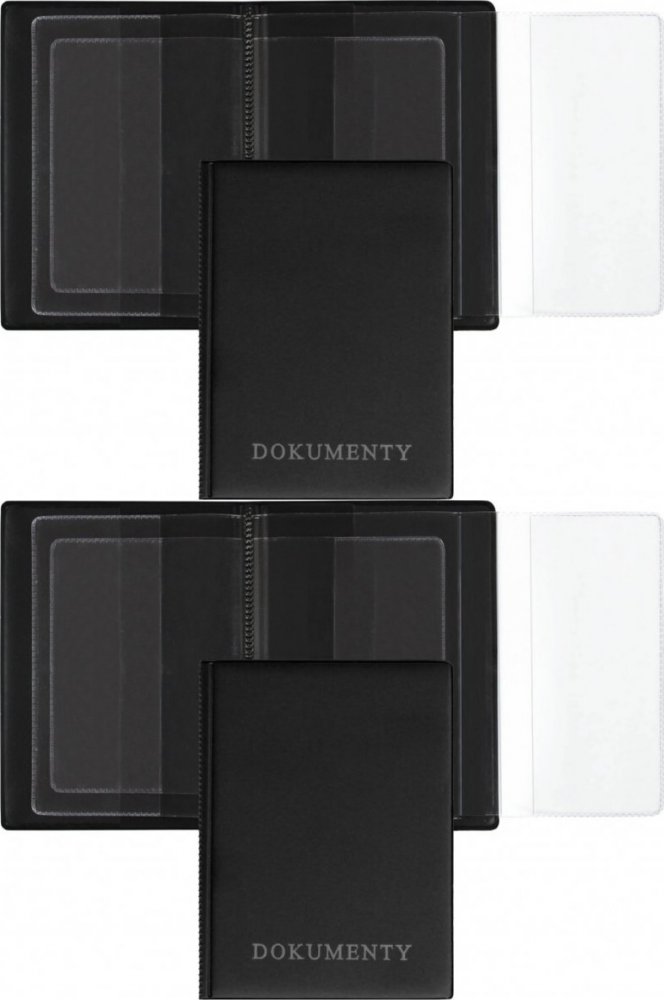 2x Okładka na dokumenty z dowodem rejestracyjnym Biurfol Premium, czarny