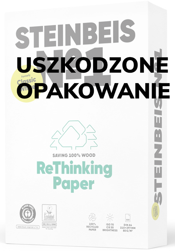 Outlet: USZKODZONE OPAKOWANIE Papier ekologiczny ksero Steinbeis, A3, 80g/m2, 500 arkuszy, biały (jasnoszary)