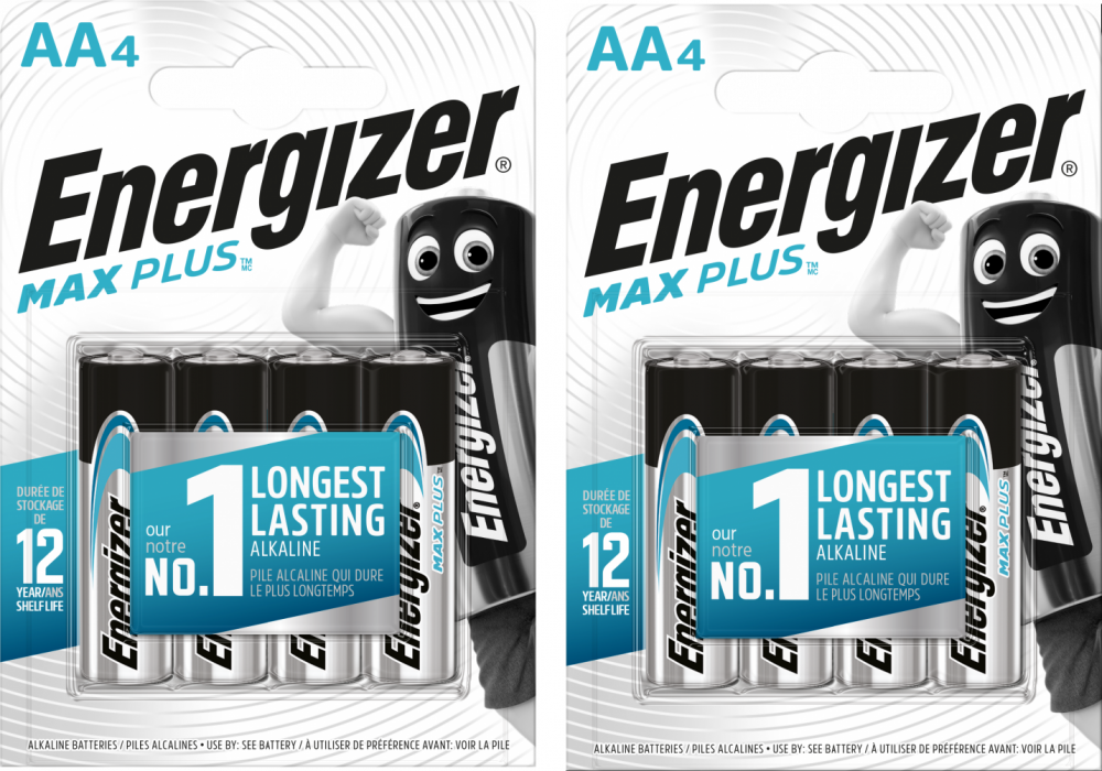 2x Bateria alkaiczna Energizer Max Plus, AA, LR6, 1.5V, 4 sztuki