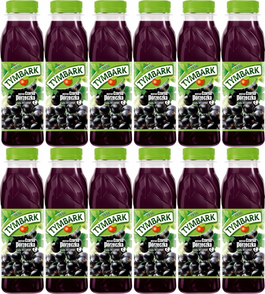 12x Napój czarna porzeczka Tymbark, butelka PET, 0.3l