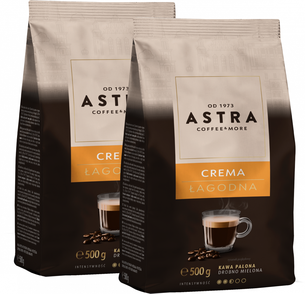 2x Kawa mielona Astra Łagodna Crema, 500g