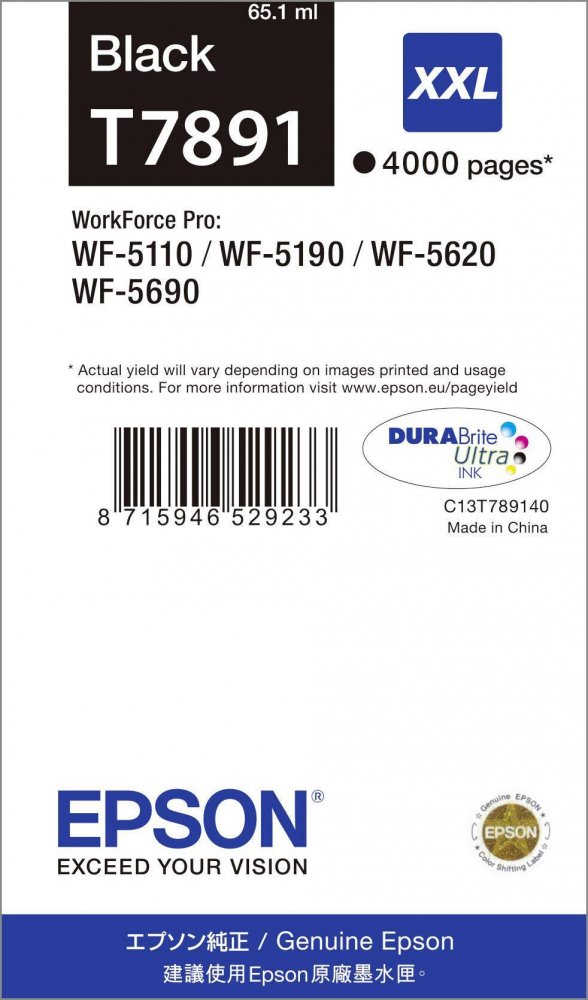 Tusz Epson T789 (C13T789140), XXL, 4000 stron, 65.1ml, black (czarny)