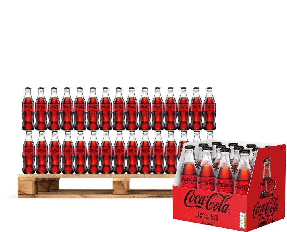 756x Napój gazowany Coca-Cola Zero, butelka bezzwrotna, 0.33l