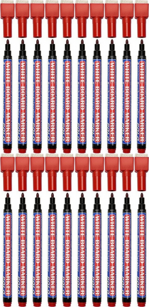 20x Marker suchościeralny Kamet Polo, okrągła, 2 mm, czerwony