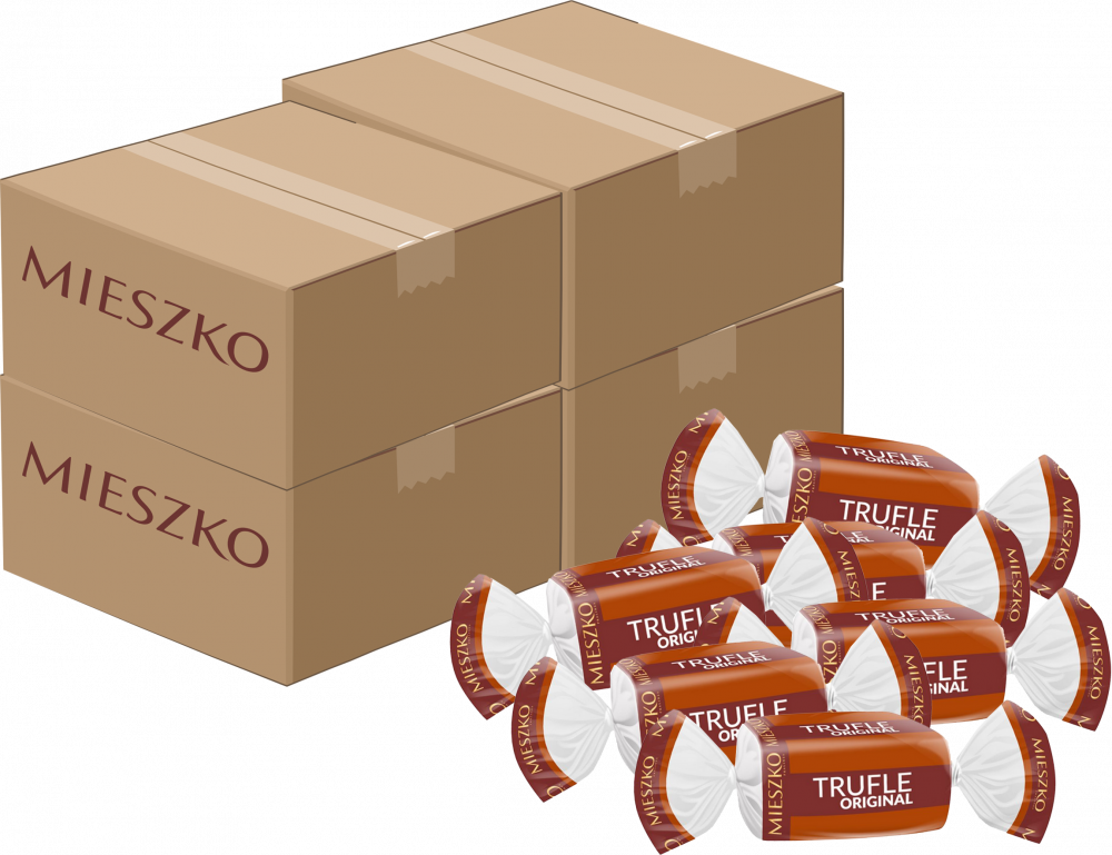 4x Cukierki Mieszko Trufle Original, rumowy, 2.5 kg