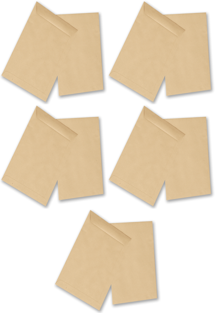 5x Koperta standardowa NC, C4 klejona na mokro NK, 50 sztuk, brązowy