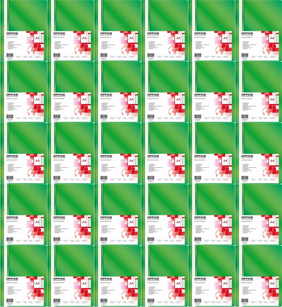 75x Skoroszyt plastikowy bez oczek Office Products, A4, do 200 kartek, zielony