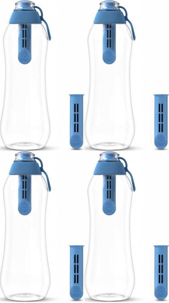 4x Butelka filtrująca Dafi 0.7l + 2 filtry, niebiański