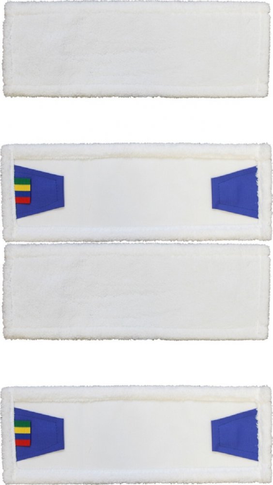 2x Mop płaski z zakładkami z mikrofazy Merida, 40cm, biały - końcówka