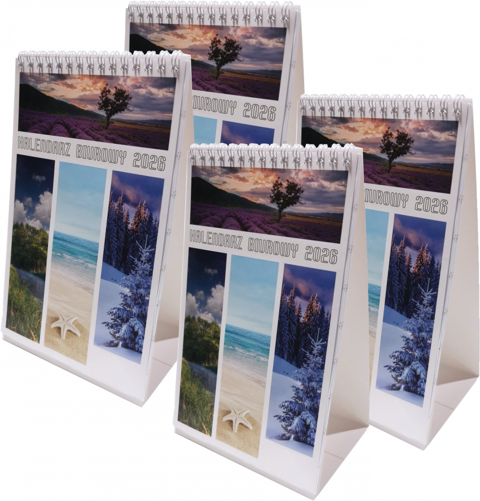 4x Kalendarz na biurko 2026, Udziałowiec, Merkury, 130x210mm, tygodniowy, 28 kartek