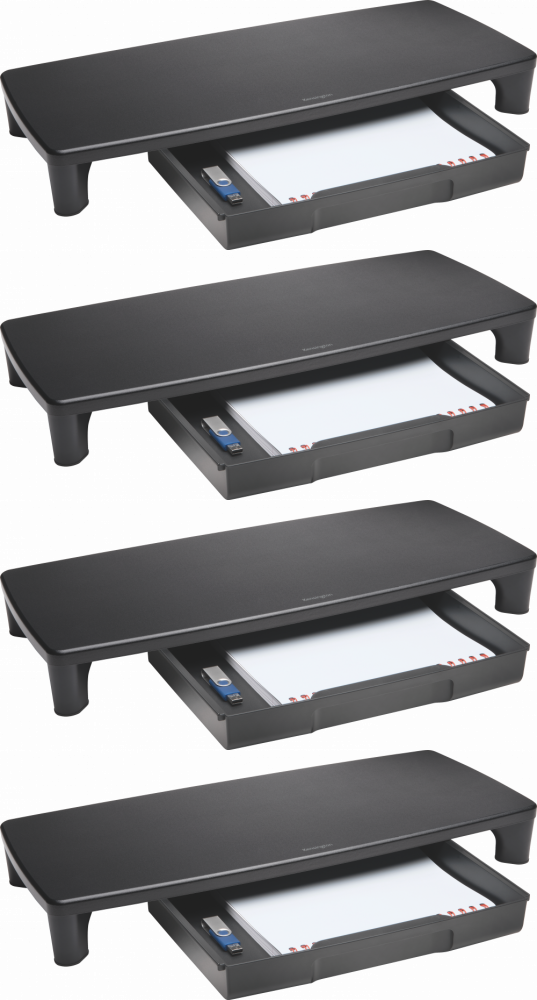 4x Podstawka pod monitor Kensington SmartFit, z szufladą, czarny