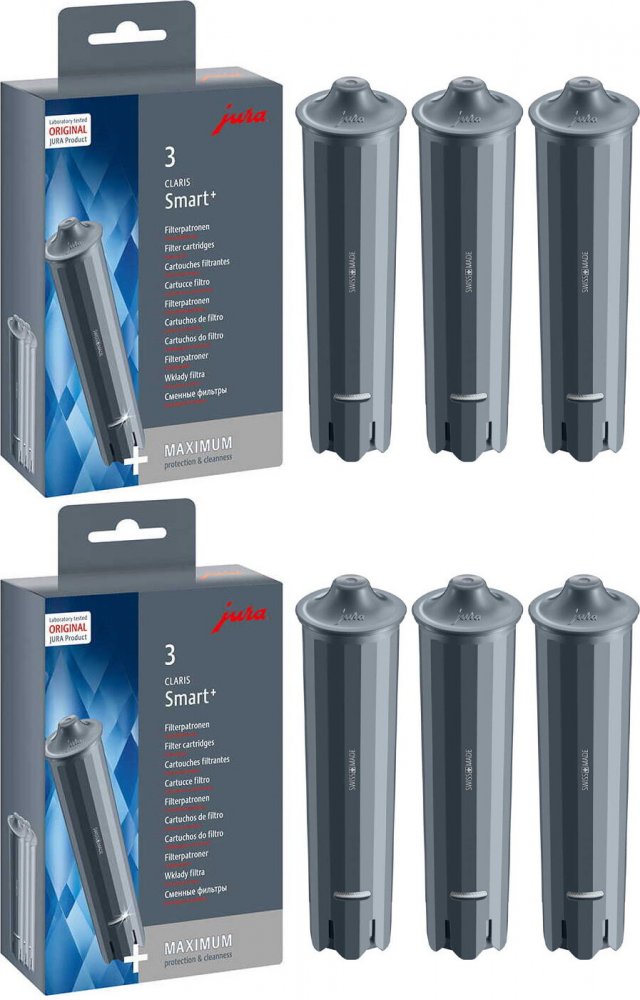 2x Filtr do wody Jura Claris Smart Plus 24233, do ekspresów Jura, 3 sztuki