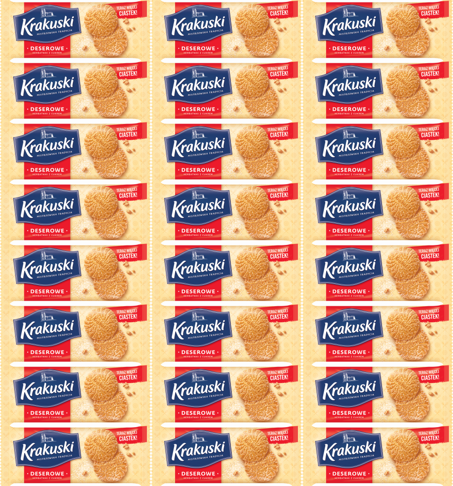 24x Herbatniki Krakuski, deserowe z cukrem, 200g