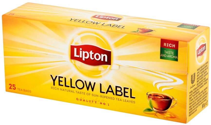 Herbata czarna w torebkach Lipton Yellow Label, 25 sztuk x 2g