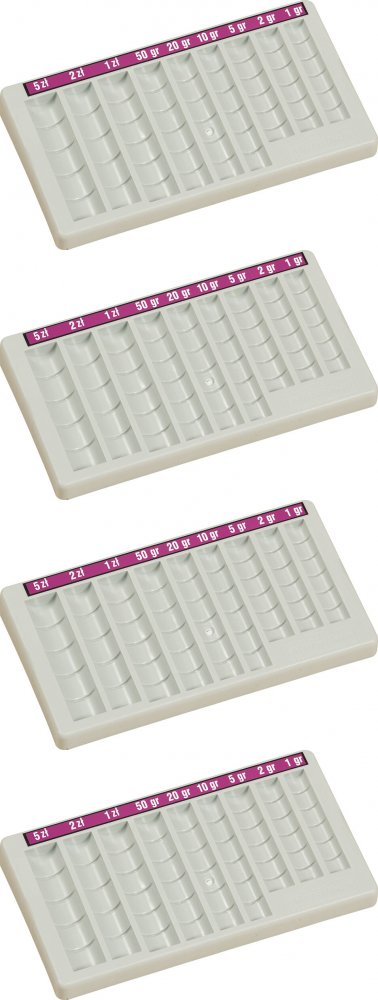 4x Wkład na bilon Metalkas, TG-RŚ, 20-30x240x135mm, szary