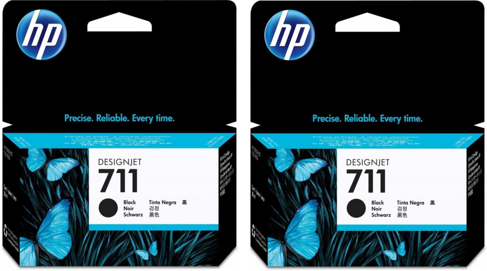 2x Tusz HP 711 (CZ129A), 38 ml, black (czarny)
