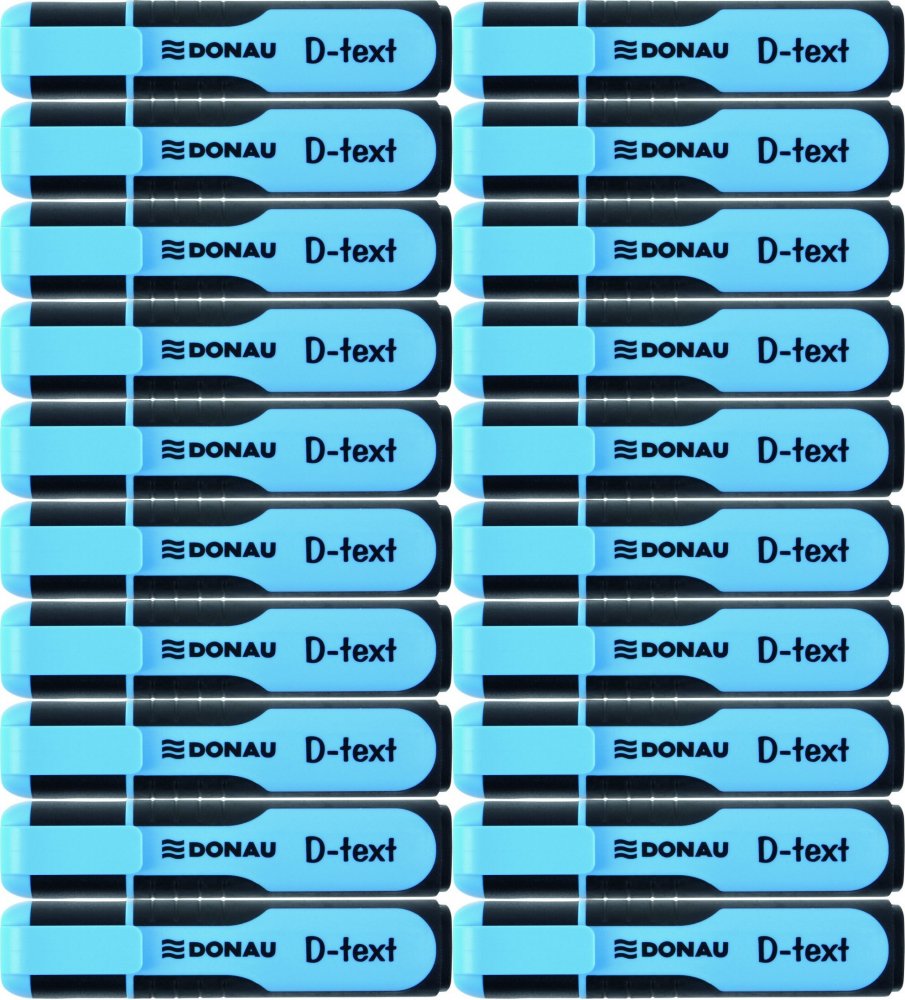 20x Zakreślacz fluorescencyjny Donau, D-Text, ścięta, niebieski