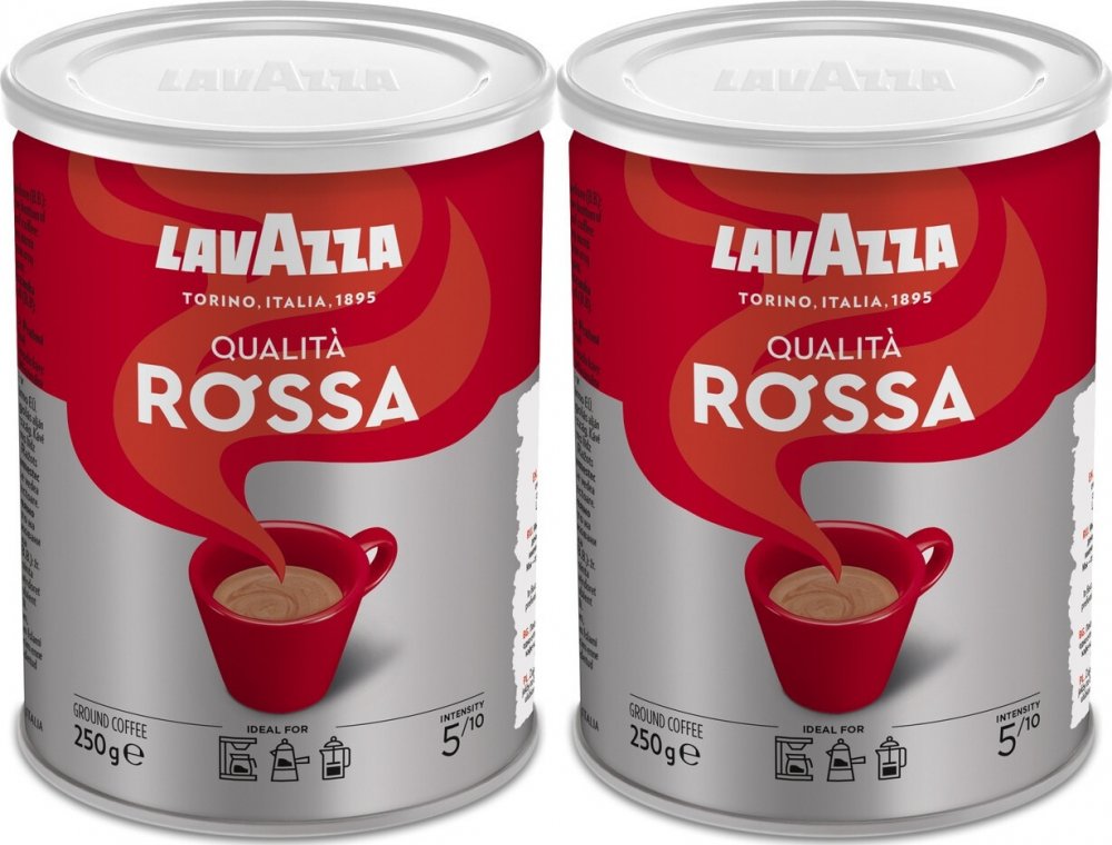 2x Kawa mielona Lavazza Qualita Rossa, puszka, 250g