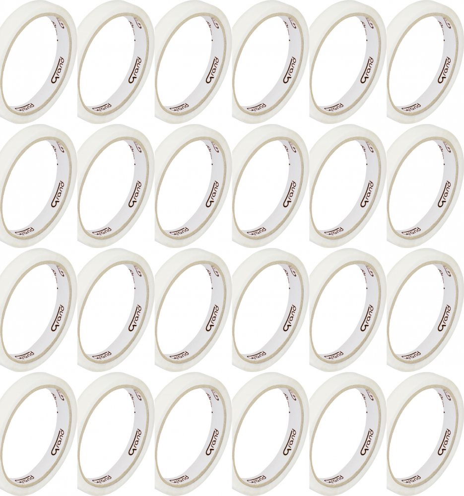 24x Taśma pakowa Grand, 12mmx50m, biały