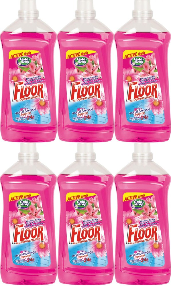 6x Płyn uniwersalny Floor Gold Drop, kwiaty ogrodów, 1.5l