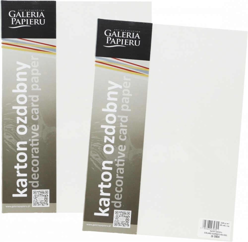 2x Karton ozdobny Galeria Papieru Iceland, A4, 220g/m2, 20 arkuszy, diamentowa biel